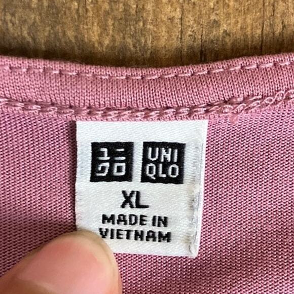 Uniqlo Womens Shirt Pink Drape Short Sleeve Seamless Boat Neck Modal Blend XL - Picture 6 of 12